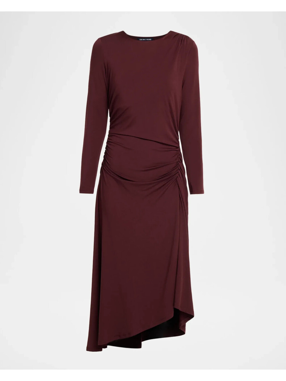 NEW, Veronica Beard Theodora Ruched Midi Dress in Raisin Sz M #MD2124